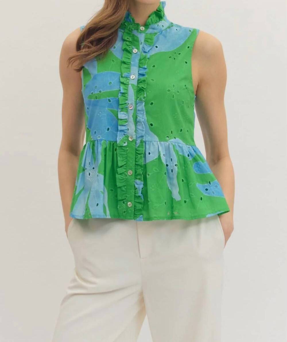 NEW ENTRO ocean breeze blouse in green